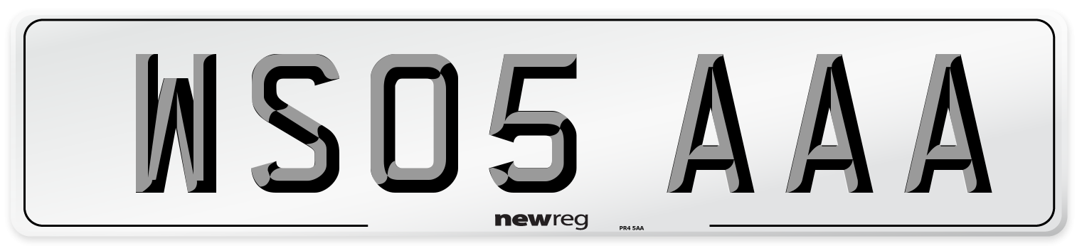 WS05 AAA Number Plate from New Reg